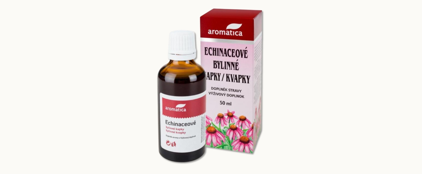 Bylinné kapky Aromatica – echinaceové kapky a bylinné tinktury v lahvičkách